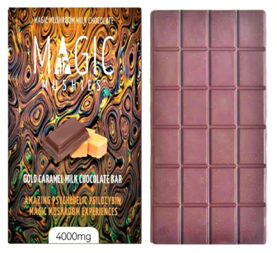 Magic Mushroom Gold Caramel Milk Chocolate Bar Box