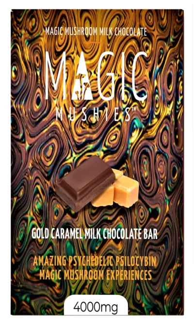 Magic Mushroom Gold Caramel Milk Chocolate Bar Box Front