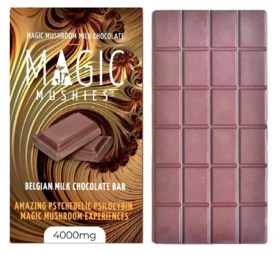 magic mushroom milk chocolate bar box front