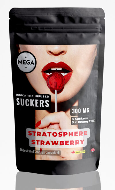 Stratosphere Strawberry Lollipop Suckers | 100mg x 3 | 300mg THC